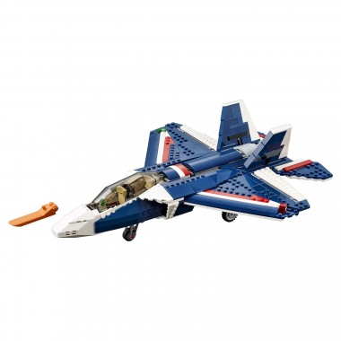 Конструктор синего реактивного самолета игрушки
